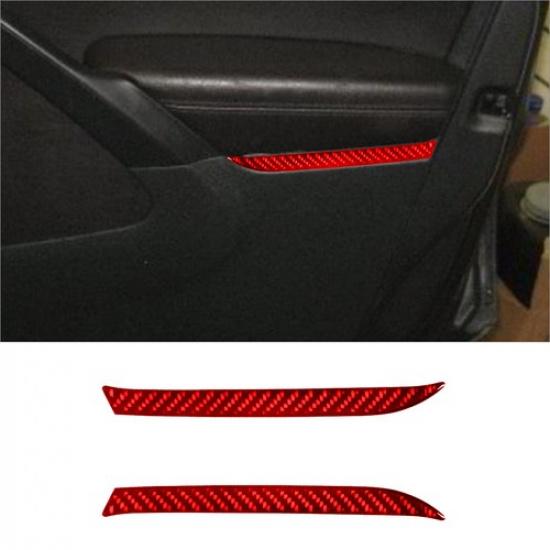 For Volkswagen Tiguan Red Carbon Fiber Front Door Panel Cover Trim Strip