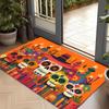 1pc Day of the Dead Inspired Rug – Colorful Skull Design, Festive Mat for Living Room, Entryway Decor Decoration Floor Mat