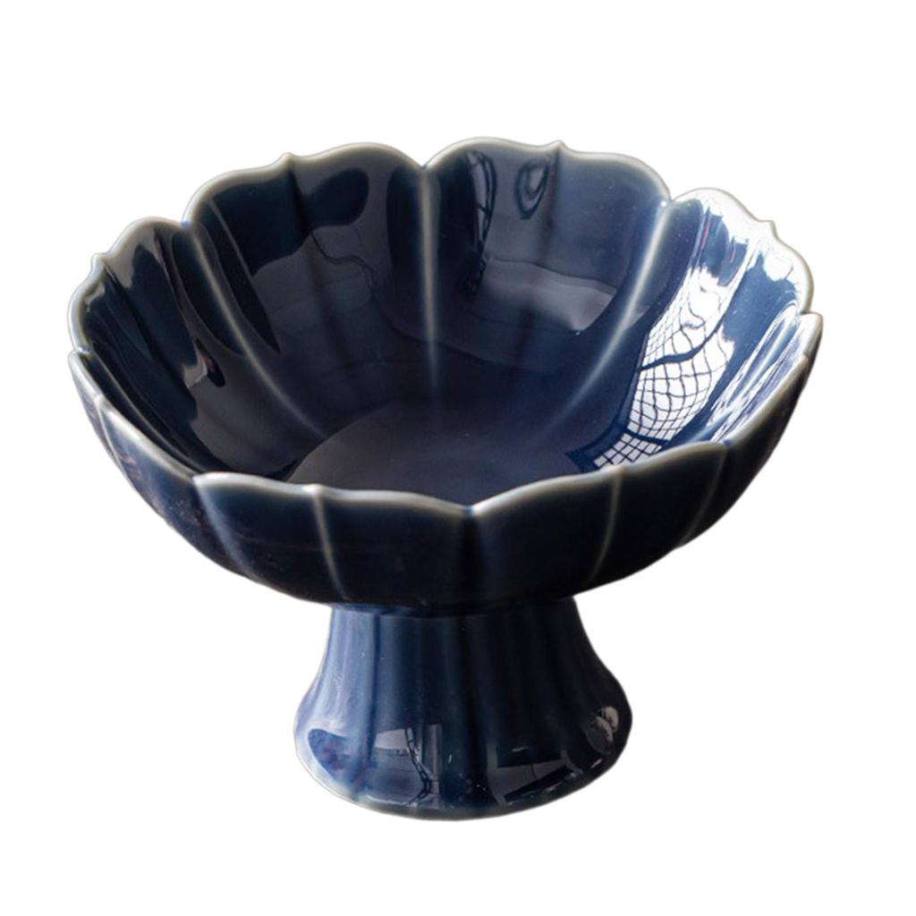 Ceramic Footed Bowl Pedestal Bowl Dessert Display Stand Decorative for Living Room Home Decor Farmhouse Dining Table Kitchen