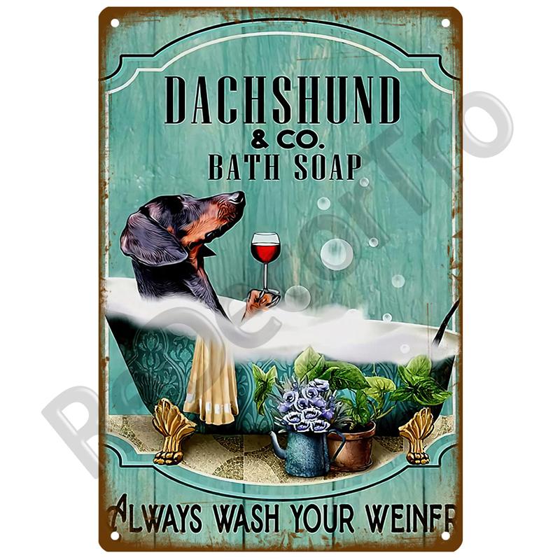 Metal Sign Home Decor Cat Dog Tin Sign Vintage Style Metal Wall Stickers Tin Plaque Retro Metal Poster Metal Plate For Man Cave