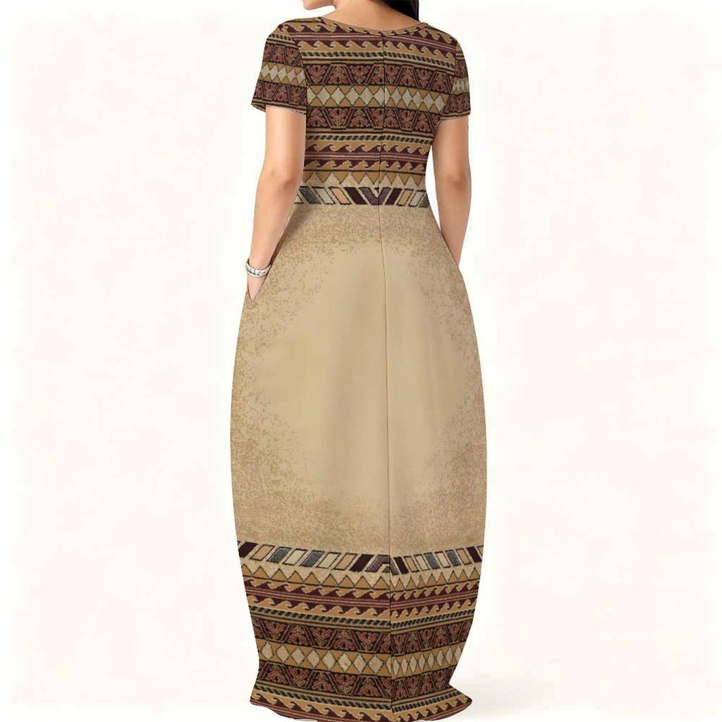 Crew Neck Short Sleeve Plus Size Gown Ladies Summer Soft Casual Outfit