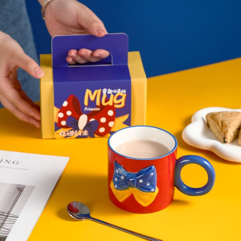 Escape Princess Children's Fun Ceramic Mug Gift Box Set High Pretty Cup Cute Couple Water Cup Souvenir Gift Gift