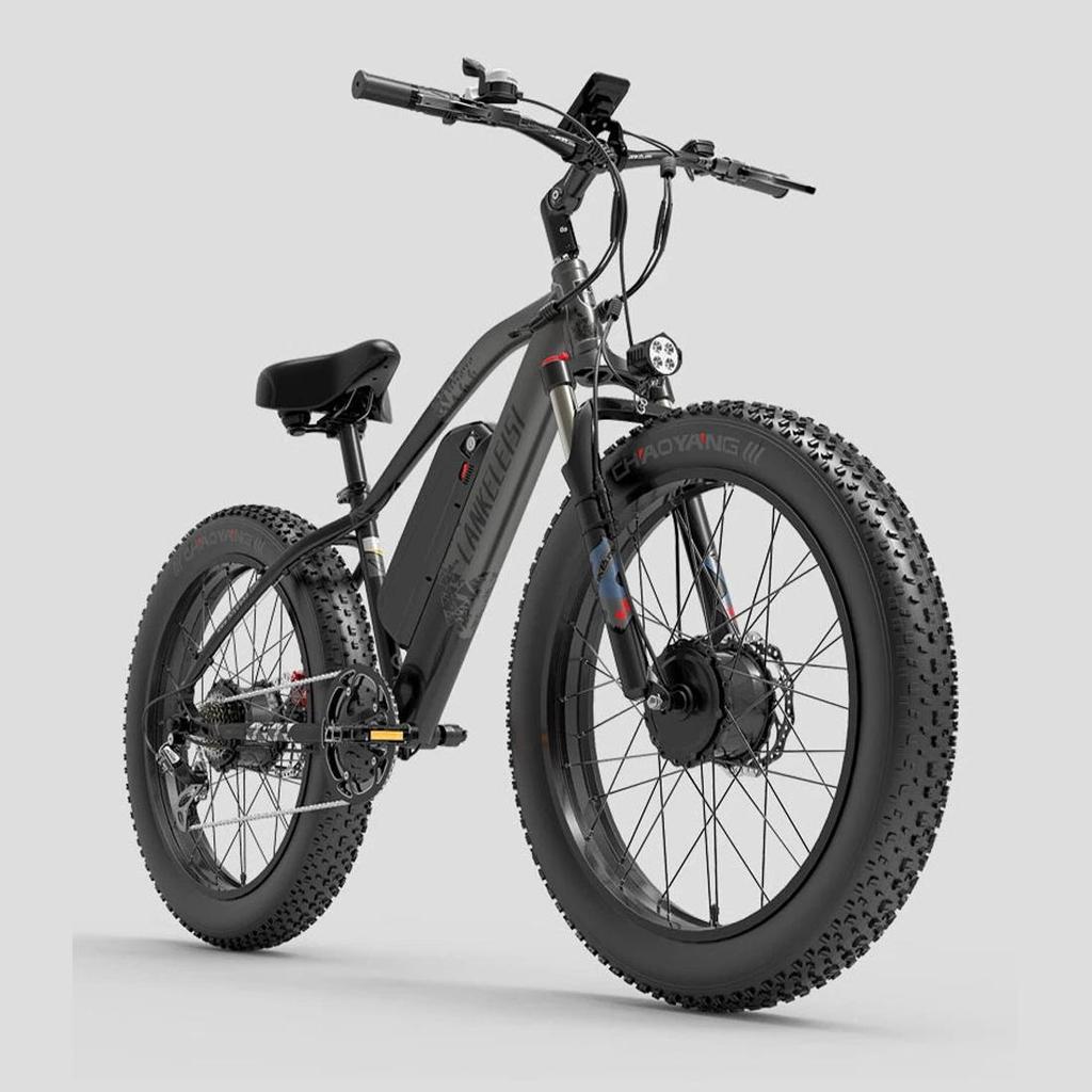 LANKELEISI MG740 PLUS 26 inch Elektrische Fiets, Dubbele 1000W Motoren, 48V 20Ah Batterij, Maximale Actieradius tot 150 km.