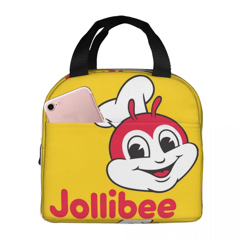 Jollibee Logo Insulated Lunch Bag for Women Children Portable Food Boxes Thermal Lunch Box Tote