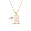 Modern Style Letter Necklace Stainless Steel Texture Pendant Necklace White Square Card Jewelry for Fashion Enthusiasts