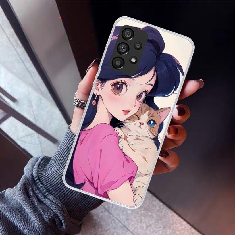 

Cute Anime Ins Girls Animal Cat Phone Case For Samsung Galaxy A17 A57 A37 A16 A26 A36 A56 A15 A25 A35 A55 A14 A13 A54 A53 A34 A2 Samsung A34