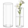 Clear Acrylic Flower Vases, 20x10 and 25x12cm. Cylindrical Vase Made of Unbreakable Plastic for Floral Arrangements, Wedding Centerpieces, and DIY Pro