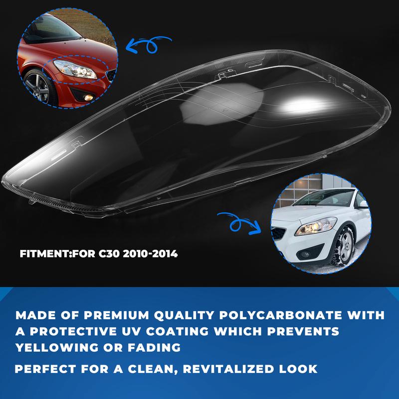 A28G-Headlight Shell Volvo Headlight Cover Lamp Shade Forvolvo C30 Transparent Lens Cover As Shown Right