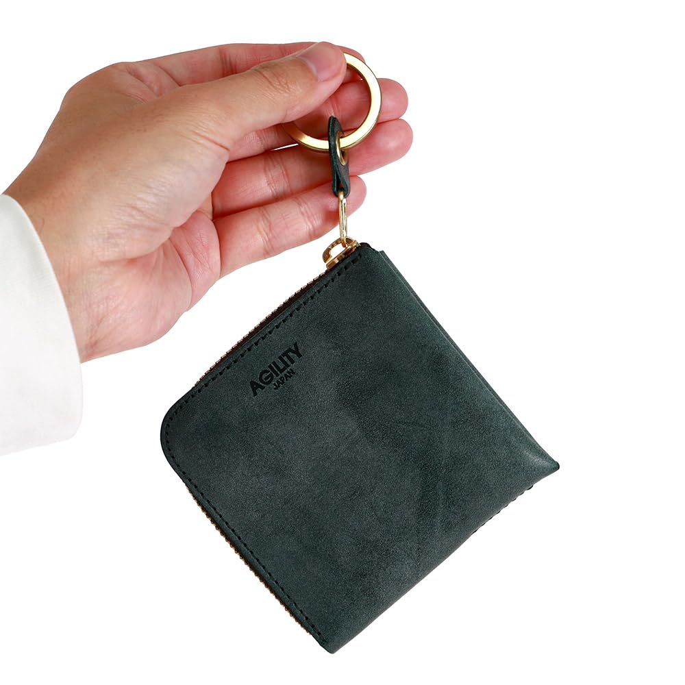 AGILITY affa 'Posh Short' L-shaped zipper mini wallet, compact wallet, bi-fold wallet, small, mini, leather.