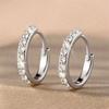 925 Sterling Silver Round Zircon Hoop Earrings For Women Simple Geometric Circle Earrings Party Wedding Jewelry Gifts
