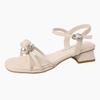 Fashion Versatile Fairy Wind Flower Strap Open Toe Summer Fashion Casual Stiletto Shoes Versatile High Heel Sandals