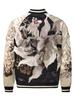 Huaxia Junpin Nine-Tailed Fox Embroidery Baseball Jacket - Chinese Style Heavy Embroidery Outerwear S154
