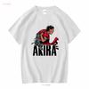 New Akira 1988 Japanese Animated Science Fiction Tokyo White T Shirt Vintage Washed Versatile Breathable Casual Soft Vintage