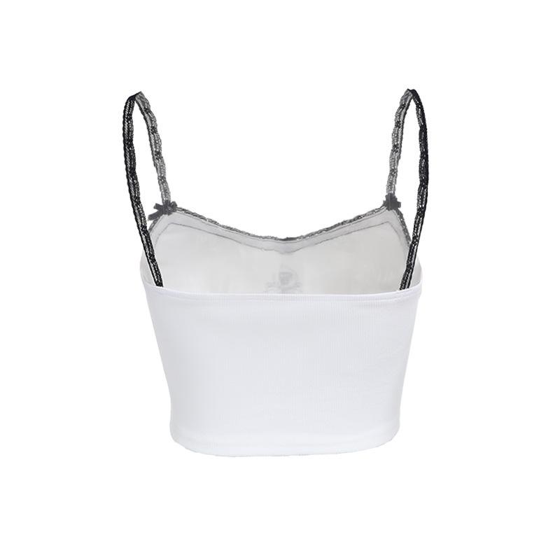 Europeisk og amerikansk sommer sexy gate stil trykt blonder V-hals camisole slim fit topp