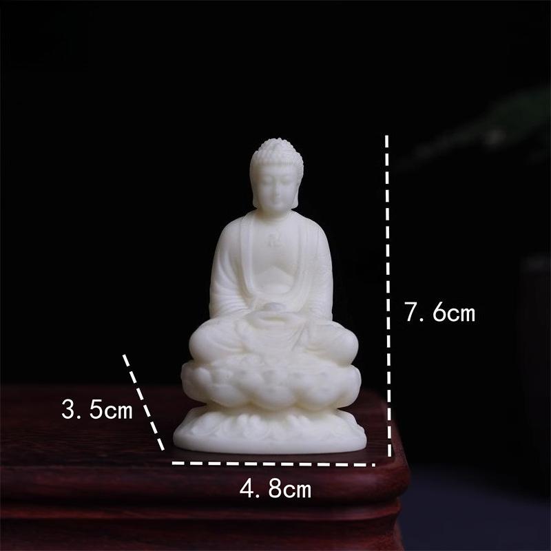 Ivory Fruit Powder Buddha Statue Chinese Style Buddha Statue Feng Shui Ornament Ivory Fruit Powder Pressed Crafts Home Decor