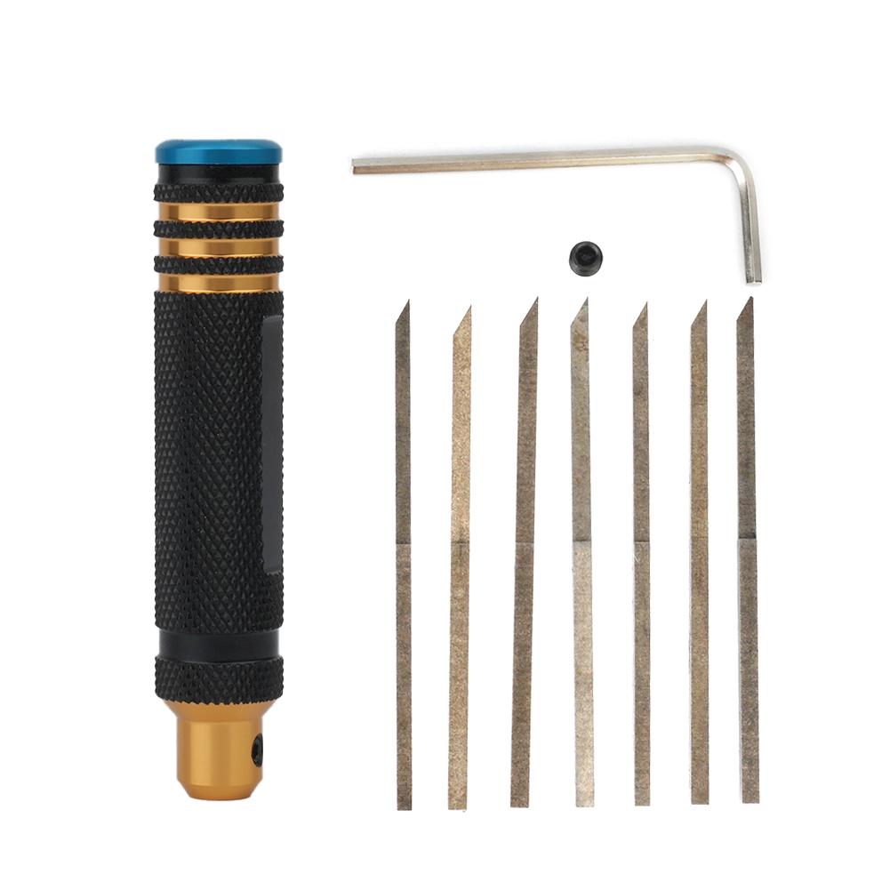 Modelarski Nóż do Linii Panelowych Żywica Rzeźbiony Linia Rysująca Narzędzie do Cięcia Hobby Dłuto Modelarskie Z 7 Ostrzami 0,1-2,0 mm Do Rzeźbienia Cięcia