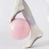 1 Pair Yoga Toe Socks with Non-slip Gripper Moisture Wicking Mid-calf Socks Women Ballet Dance Pilates Cotton 5-Toe Crew