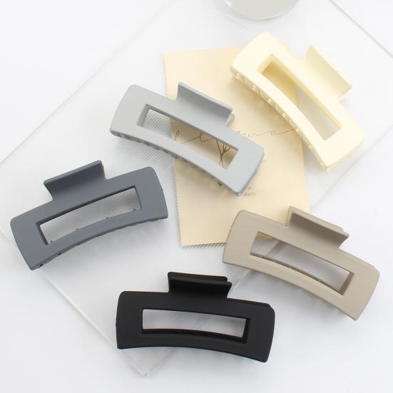 Hair Claw for Women, Frosted Rectangle Hair Clip, Hollow Design Back Head Hair Claw, Large Size Shark Hair Clip for Daily Wear Party Gathering Outing