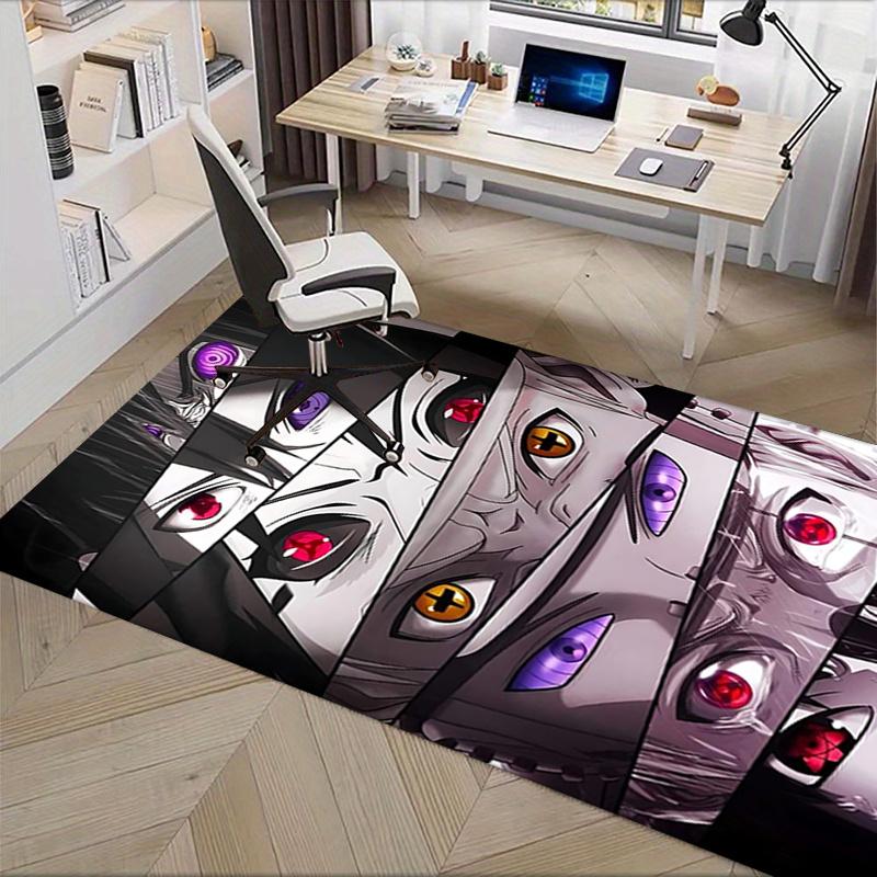 Naruto Sharingan Eyes Chair Mat - Office Carpet, Large Rug for Home Decor, Sofa Mat, Desk Protector, Gift Idea for Anime Fans, Suitable for