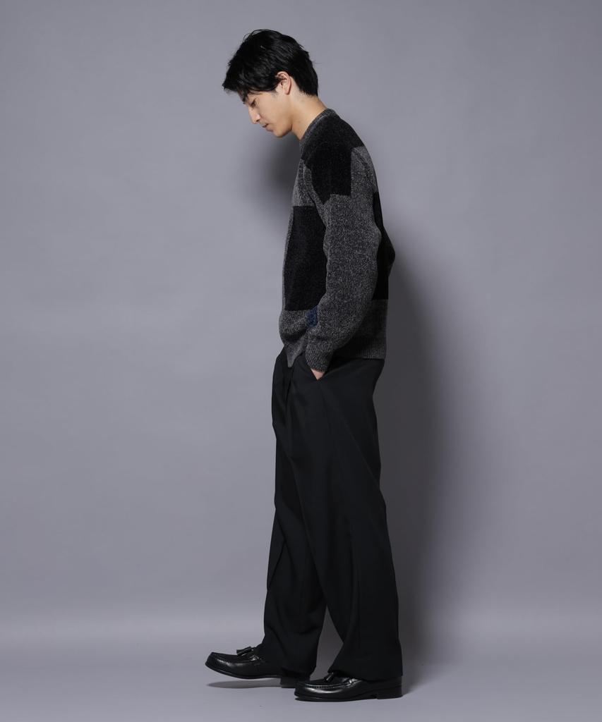 Nano Universe Mohair Blocking Size M Men's Knit, 010, Black, 672-5222226