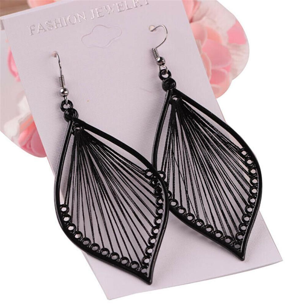Fashion Black Ear Stud Vintage Bohemia Eardrop Stud Earrings Leaf Earrings Drop Earrings Ear Hook