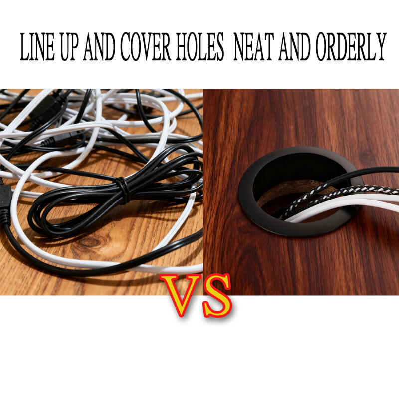 Computer Desk Cable Management Grommet,Zinc Alloy Wire Hole Cover Plate with Brush, for Office Furniture Cabinet Vent Outlet