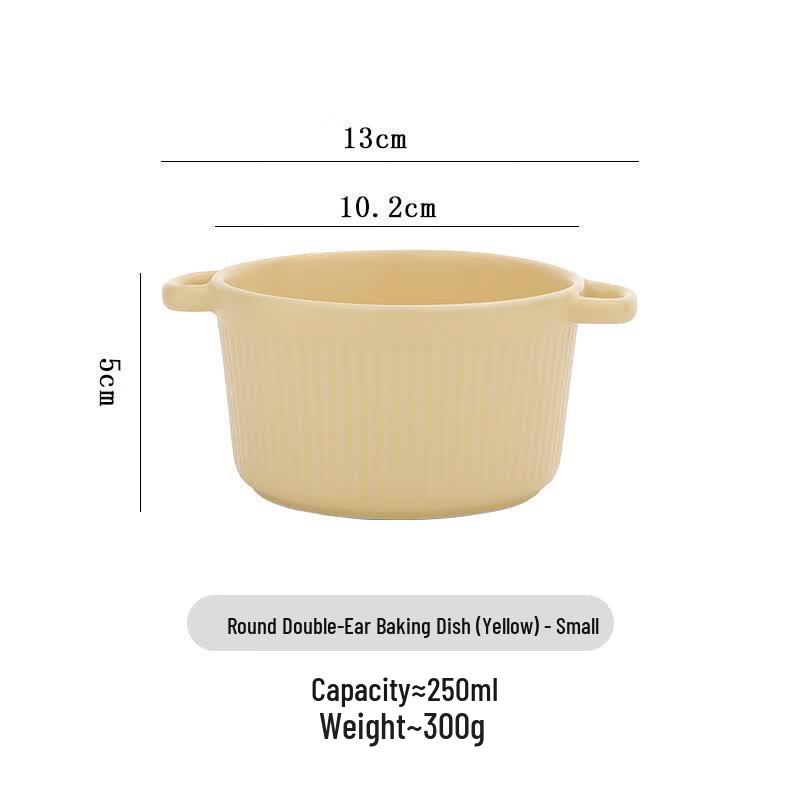 Ins-Style Striped Ceramic Stew Bowls (Set of 2)