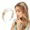 Greek Leaf Shape Hair Hoop Luxurious Model Show Tiaras Bride Styling Headwear