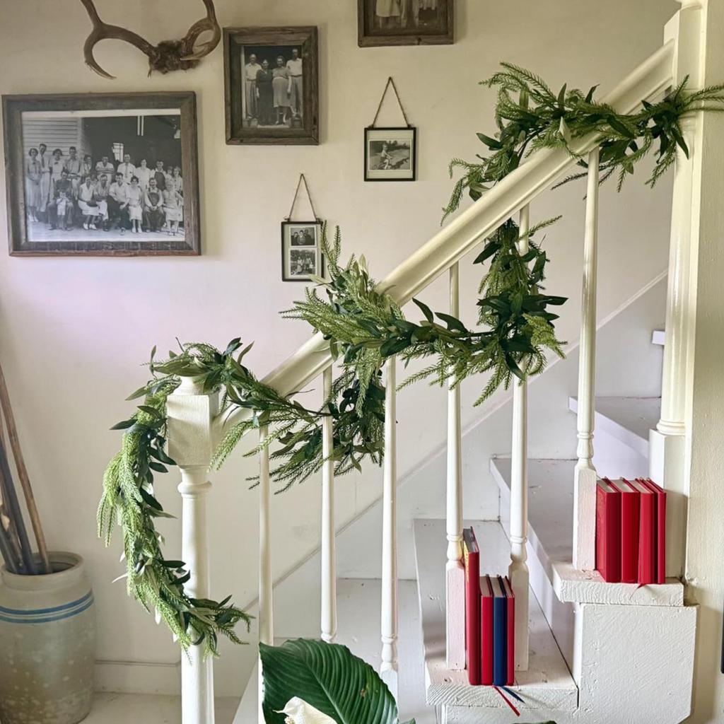 2025 Christmas Artificial Greenery Garland Christmas Olive Vines Pine Dense Garland for Xmas Fireplace Home Decoration