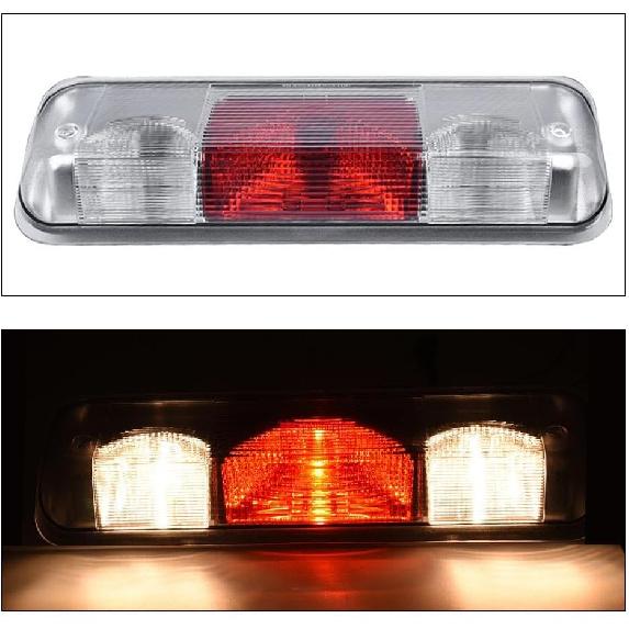 PIT66 3Rd Brake Light Compatible With 2004-2008 Ford F150 High Mount Center Rear Roof Third Cargo Light Parking Light Halogen Clear/Red Lens Tercera