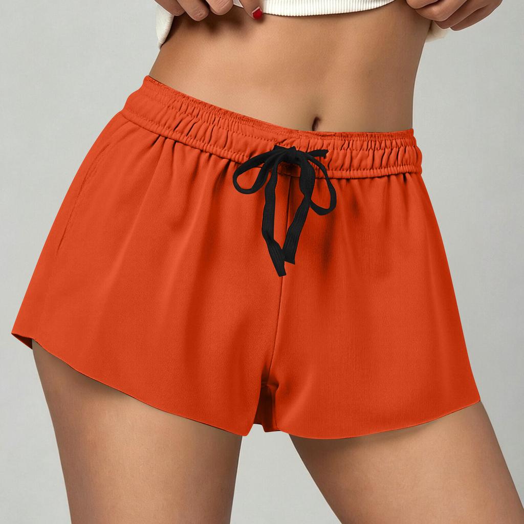 Women's Casual Loose Shorts With Folded Waistband And Pockets