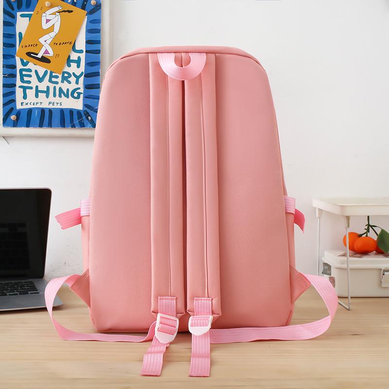 Rucksack-Set mit großem Fassungsvermögen, Schultasche, einfarbig, vierteiliger Rucksack für Damen