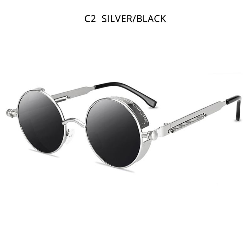 Classic Steampunk Sunglasses Men ladies Retro Gothic Round Male's Sun Glasses Fashion Punk Party Driving Shades