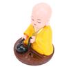 Little Monk Solar Figurine Funny Auto Nodding Knocking Chinese Monk Statue Toy Dashboard Ornament for Car Desktop Decor