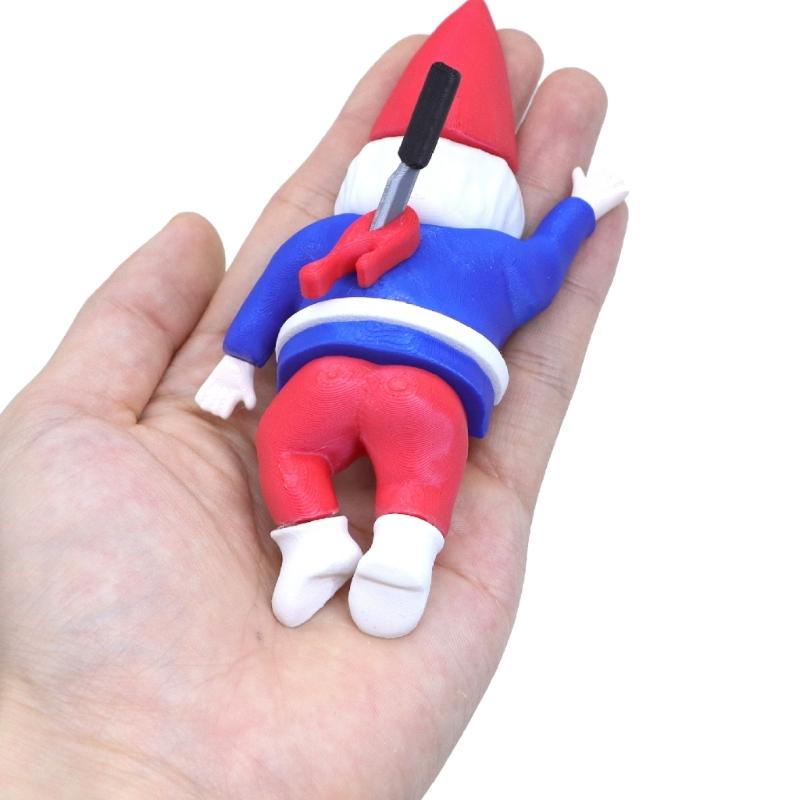 2Pcs Elf Gnome Christmas Ornaments Plastic Refrigerator Magnets for Home Decorations