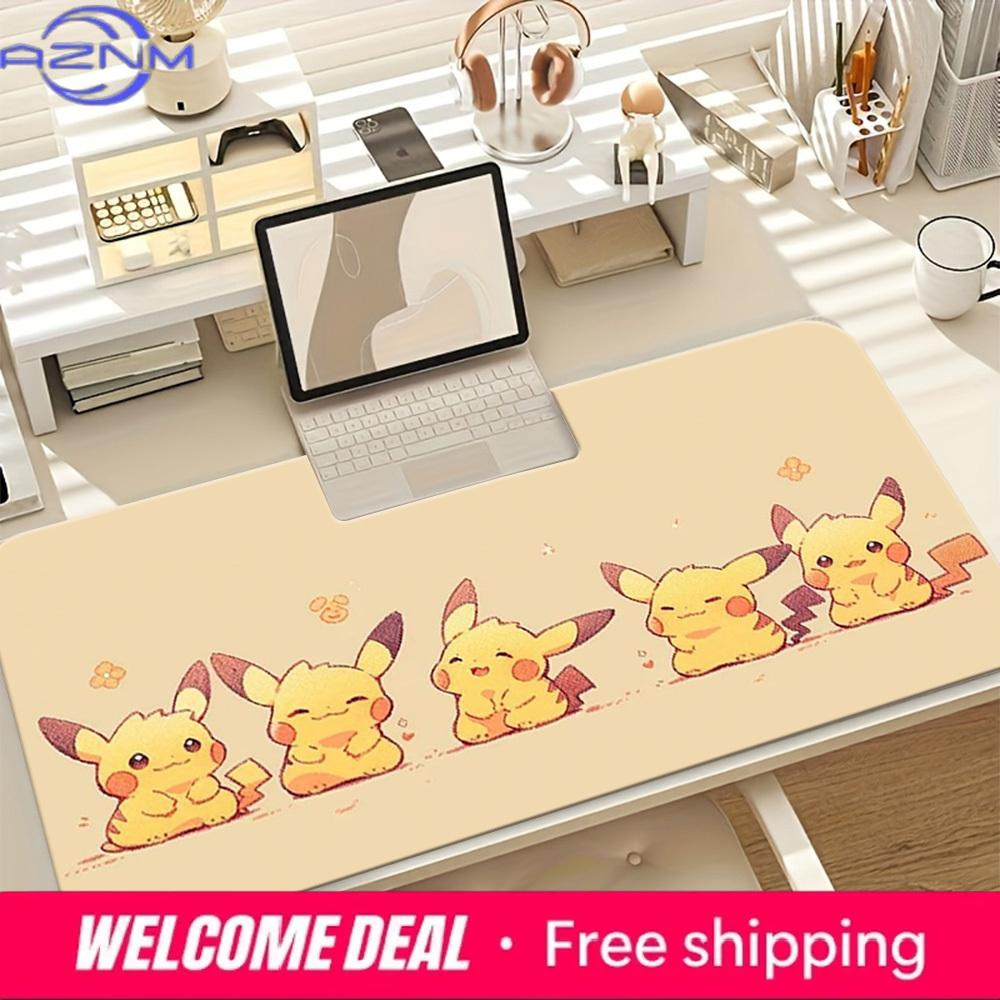 Cute Pikachu Evolution Line Gaming Desk Mat NonSlip Rubber Base Washable 30x80x0.2cm