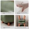 PU Leather Solid Wood Small Foot Stool Soft Shoe Changing Chair Small Footstool Ottoman  Children