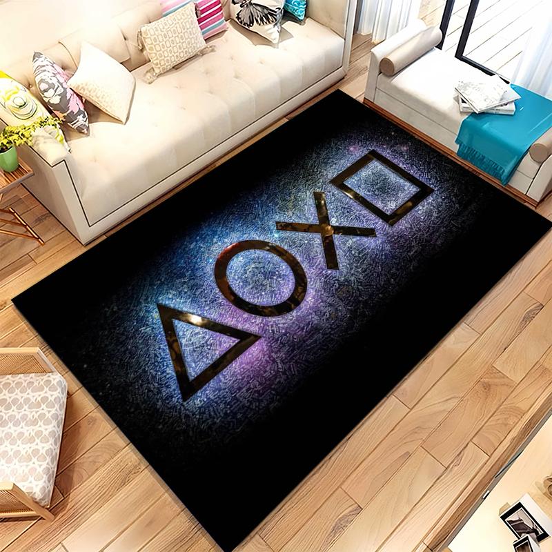 Cartoon Game Gamer Zone Controller Logo Living Room Non-Slip Area Rug Soft Carpet for Bedroom Playroom Sofa,Home Decor Doormat