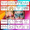 16pcs Reusable PET Face Painting Stencils, Assorted Designs for DIY Makeup,Costume Parties, Washable Stencils for Painting