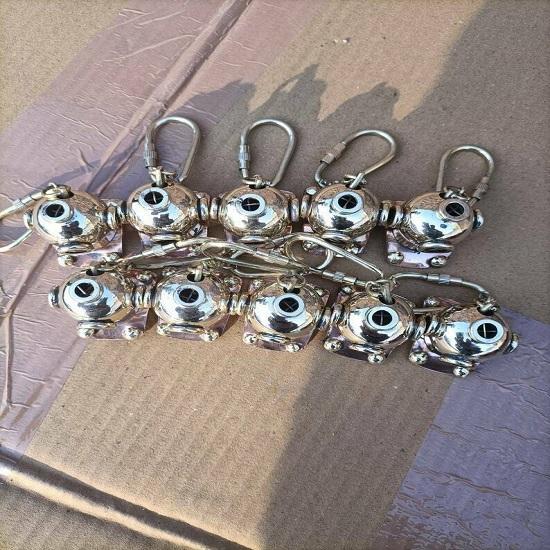Lot of 10 Key Ring Scuba Diving Mini Divers Helmet Solid Brass Dive Key Chain