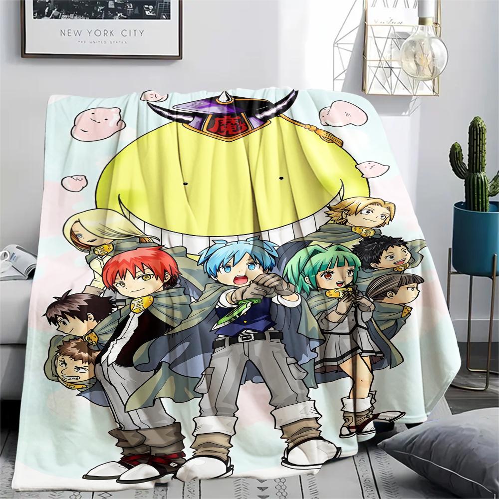1PC Assassination Classroom Print Flannel Blanket, High quality All Seasons, Home Decor, Warmth and Comfort, Perfect for Christmas Gifts