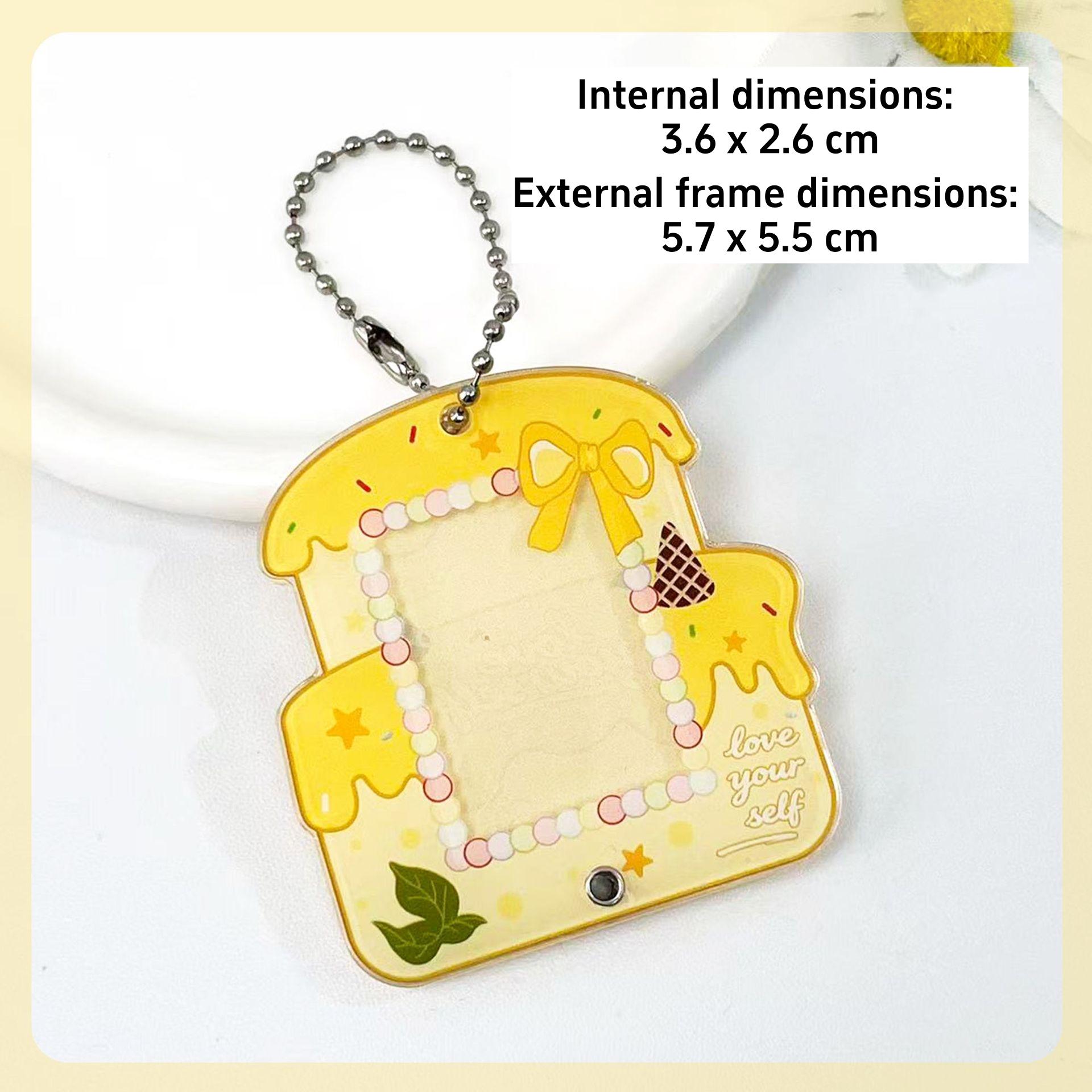 Miniature Cake Photo Keychain Personalized Acrylic Cake Photo Frame Keychain Acrylic Keychain High-Quality For Personalized Keys жёлтый