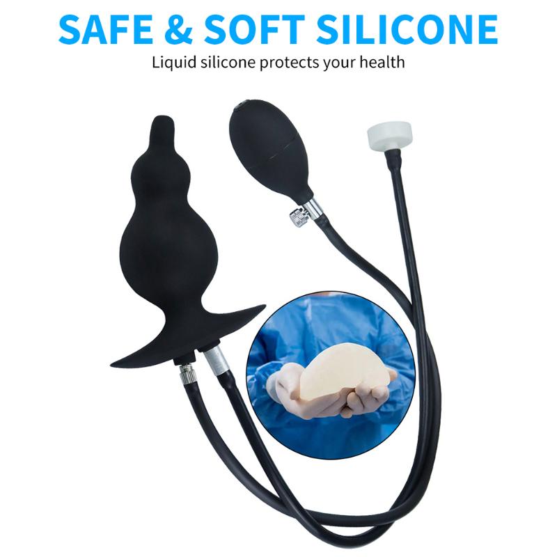 Anal Expander Water Spray Inflatable Anal Plug Anal Enema Cleaner Rear Court Pull Bead Anal Plug Adult Game Alternative Sex