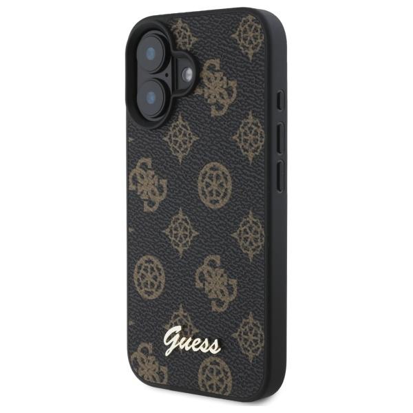 Hülle für iPhone 16 Guess Peony Script MagSafe schwarz