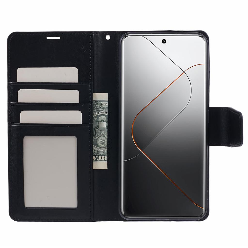 HANMAN Mill Series Cell Phone Cover for Xiaomi 14 Pro Case Phone Shell PU Leather Wallet