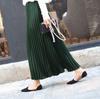 BARYPORY Flared Long Pleated Maxi Solid Slimming Elastic Autumn Women's Skirt, Skirt, Skirt, Skirt, Color, Skirt, Waist, Lined, Spring, Summer, (90cm
