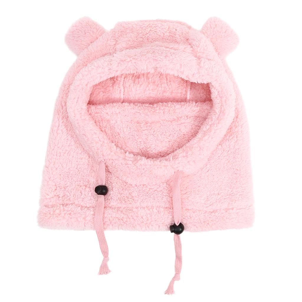 Face Cover Helmet Cap for Children Cold-proof Warm Balaclava Hat Ski Thermal Bear Ears Kids Neck Scarf Mask Integrated Hat