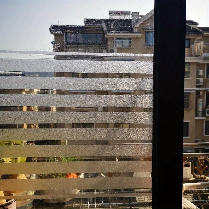 Autocolante din sticlă cu dungi orizontale Film decorativ pentru baie de birou Film decorativ pentru fereastră din sticlă fără adeziv static