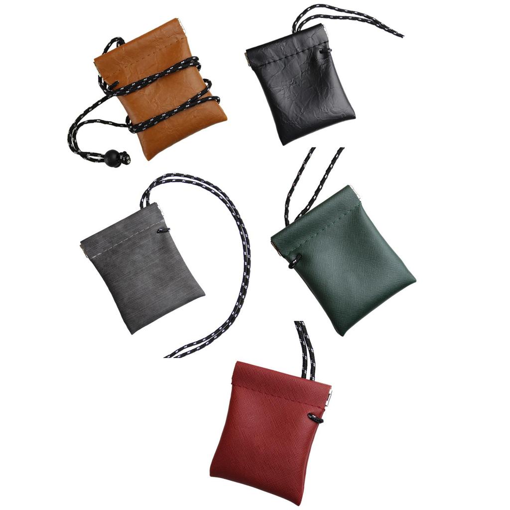 Hanging Neck Pouch Earbuds Bag with Neck Lanyard Mini Container Travel Neck