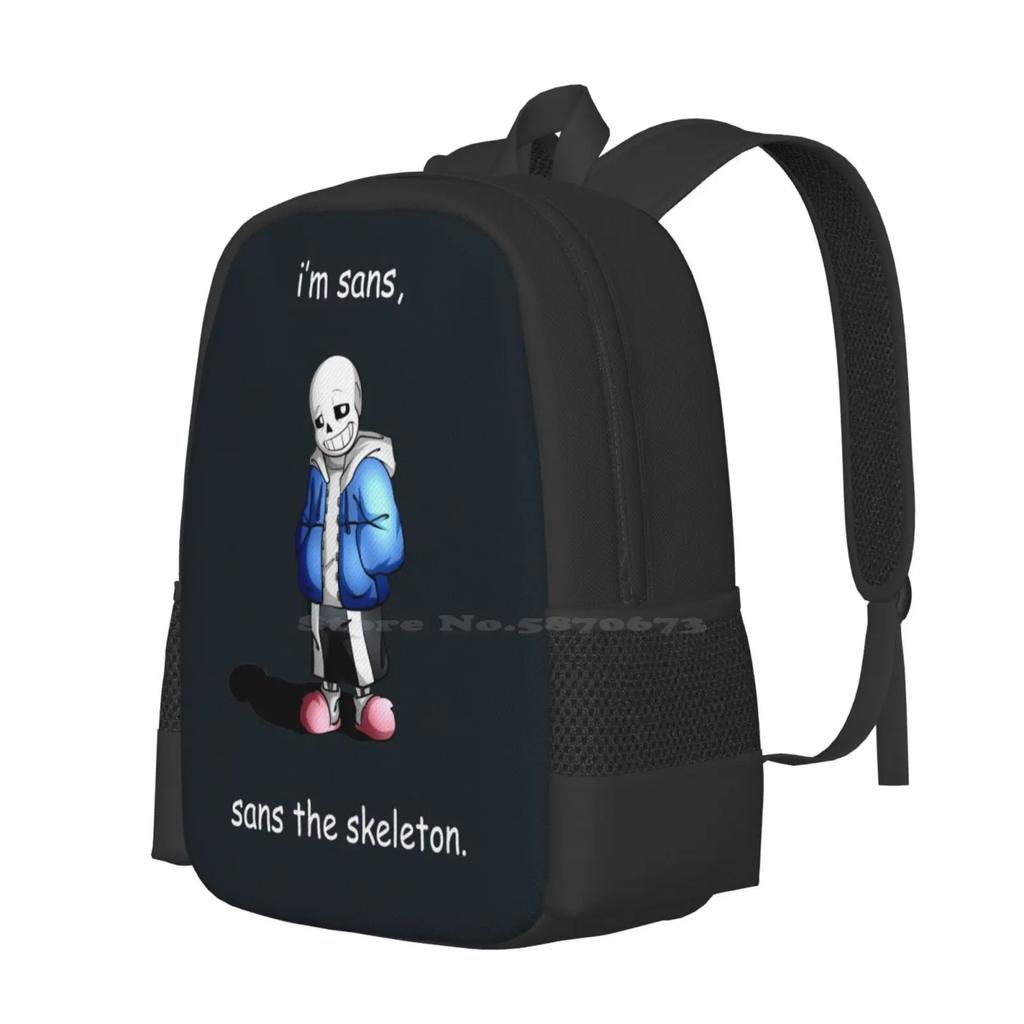 I'm Sans , Sans The Skeleton. Backpack For Student School Laptop Travel Bag Undertale Sans Fan Art Ut Video Game Undertale Art